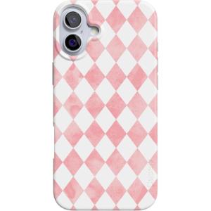 Casely iPhone 16 Plus Case | Tulip Tapestry | Jenna Palek x Casely | Compatible with MagSafe | Classic Ultra Thin Design(Queen of Diamonds | Pink Watercolor)