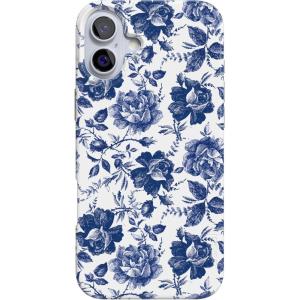 Casely iPhone 16 Plus Case | Tulip Tapestry | Jenna Palek x Casely | Compatible with MagSafe | Classic Ultra Thin Design(Rose to Fame | Blue & White Floral)