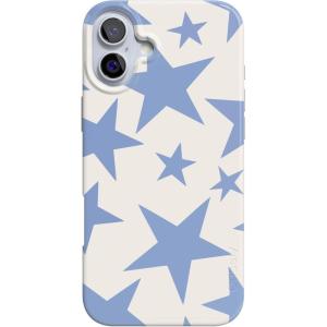 Casely iPhone 16 Plus Case | Tulip Tapestry | Jenna Palek x Casely | Compatible with MagSafe | Classic Ultra Thin Design(Stars Align | Blue & White Stars)