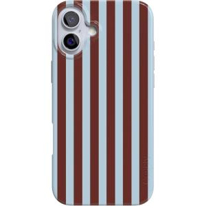 Casely iPhone 16 Plus Case | Tulip Tapestry | Jenna Palek x Casely | Compatible with MagSafe | Classic Ultra Thin Design(Sunday in Brooklyn | Blue Stripes)