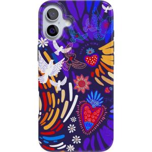Casely iPhone 16 Plus Case | Tulip Tapestry | Jenna Palek x Casely | Compatible with MagSafe | Classic Ultra Thin Design(Viva La Vida | Frida Kahlo Collage)