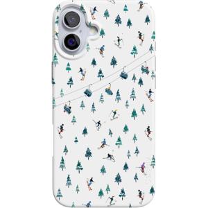 Casely iPhone 16 Plus Case | Tulip Tapestry | Jenna Palek x Casely | Compatible with MagSafe | Classic Ultra Thin Design(We’ve Peaked | Après Ski Mountains)