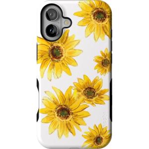 Casely iPhone 16 Plus Case | Twilight Flora | Moody Monochrome | Bold Protective Design | Compatible with MagSafe(Golden Garden | Yellow Sunflower Floral)