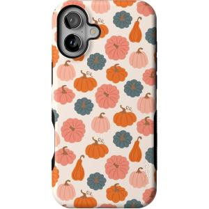 Casely iPhone 16 Plus Case | Twilight Flora | Moody Monochrome | Bold Protective Design | Compatible with MagSafe(Oh My Gourd | Pumpkin Patch)