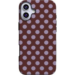 Casely iPhone 16 Plus Case | Twilight Flora | Moody Monochrome | Bold Protective Design | Compatible with MagSafe(Spotted in SoHo | Burgundy Polka Dot)