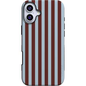 Casely iPhone 16 Plus Case | Twilight Flora | Moody Monochrome | Bold Protective Design | Compatible with MagSafe(Sunday in Brooklyn | Chocolate Stripes)