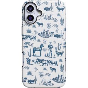 Casely iPhone 16 Plus Case | Twilight Flora | Moody Monochrome | Bold Protective Design | Compatible with MagSafe(Wild West Adventure | Desert)