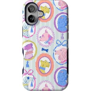 Casely iPhone 16 Plus Case | Van Gogh | Skull of a Skeleton with Burning Cigarette | Bold Protective Design | Compatible with MagSafe(Chateau Pups | French Dog)