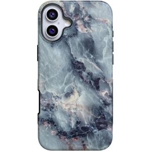 Casely iPhone 16 Plus Case | Van Gogh | Skull of a Skeleton with Burning Cigarette | Bold Protective Design | Compatible with MagSafe(Deep Sea | Blue Marble)