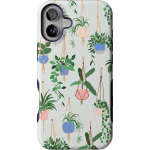 Casely iPhone 16 Plus Case | Van Gogh | Skull of a Skeleton with Burning Cigarette | Bold Protective Design | Compatible with MagSafe(Hanging Around | Potted Plants Floral)