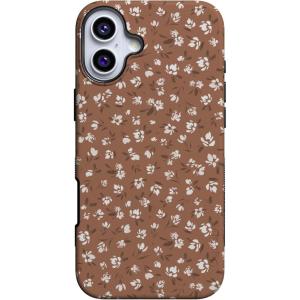 Casely iPhone 16 Plus Case | Van Gogh | Skull of a Skeleton with Burning Cigarette | Bold Protective Design | Compatible with MagSafe(Mocha Meadow | Tiny Flowers)