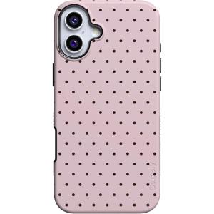 Casely iPhone 16 Plus Case | Van Gogh | Skull of a Skeleton with Burning Cigarette | Bold Protective Design | Compatible with MagSafe(On the Dot | Pink Polka Dot)