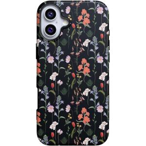 Casely iPhone 16 Plus Case | Van Gogh | Skull of a Skeleton with Burning Cigarette | Bold Protective Design | Compatible with MagSafe(Secret Garden | Mixed Floral)