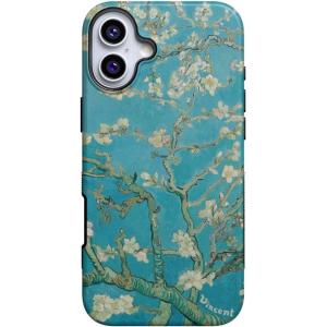 Casely iPhone 16 Plus Case | Van Gogh | Skull of a Skeleton with Burning Cigarette | Bold Protective Design | Compatible with MagSafe(Van Gogh | Almond Blossom Floral)