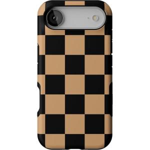 Casely iPhone 17 Air Case | Fit Check | Black & Brown Checkerboard | Bold Protective Design | MagSafe Compatible Design