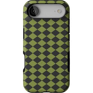 Casely iPhone 17 Air Case | Harlequin Wicked Diamond | Black and Green | Bold Protective Design | MagSafe Compatible Design