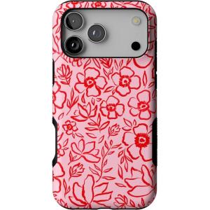 Casely iPhone 17 Pro Max Case | Bordeaux Rose | Moody Monochrome | Bold Protective Design | Compatible with MagSafe(Blush Garden | Floral Doodle)