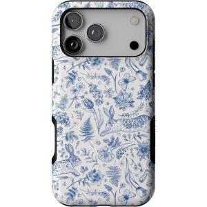 Casely iPhone 17 Pro Max Case | Bordeaux Rose | Moody Monochrome | Bold Protective Design | Compatible with MagSafe(Hop & Bloom | Bunny Toile)