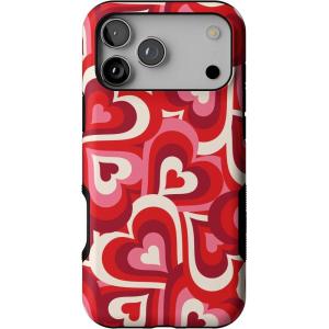 Casely iPhone 17 Pro Max Case | Bordeaux Rose | Moody Monochrome | Bold Protective Design | Compatible with MagSafe(Love Song Remix | Ombre Hearts)