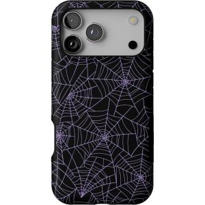 Casely iPhone 17 Pro Max Case | Bordeaux Rose | Moody Monochrome | Bold Protective Design | Compatible with MagSafe(Midnight Web | Spider Web)