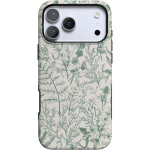 Casely iPhone 17 Pro Max Case | Bordeaux Rose | Moody Monochrome | Bold Protective Design | Compatible with MagSafe(Sage Garden | Green Floral)