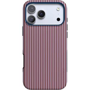 Casely iPhone 17 Pro Max Case | Bordeaux Rose | Moody Monochrome | Bold Protective Design | Compatible with MagSafe(Stripes and the City | Tiny Pinstripe)