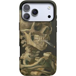 Casely iPhone 17 Pro Max Case | Bordeaux Rose | Moody Monochrome | Bold Protective Design | Compatible with MagSafe(Van Gogh | Skull of a Skeleton with Burning Cig)