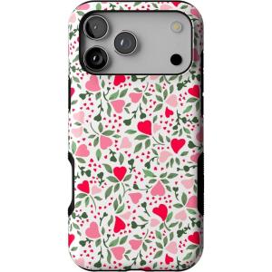 Casely iPhone 17 Pro Max Case | Bordeaux Rose | Moody Monochrome | Bold Protective Design | Compatible with MagSafe(Vines of Love | Floral Heart)