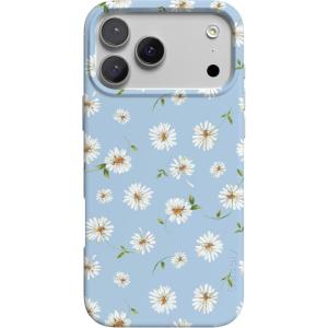 Casely iPhone 17 Pro Max Case | Fallen Gold | Antique Floral | Compatible with MagSafe | Classic Ultra Thin Design(Daisy Daydream | Baby Blue Floral)