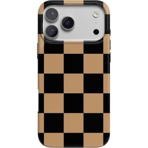 Casely iPhone 17 Pro Max Case | Fallen Gold | Antique Floral | Compatible with MagSafe | Classic Ultra Thin Design(Fit Check | Black & Brown Checkerboard)