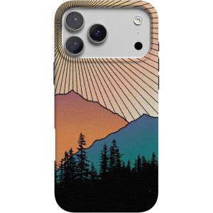 Casely iPhone 17 Pro Max Case | Fallen Gold | Antique Floral | Compatible with MagSafe | Classic Ultra Thin Design(Golden Hour | Mountain Sunset)