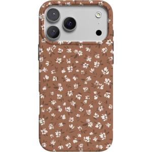 Casely iPhone 17 Pro Max Case | Fallen Gold | Antique Floral | Compatible with MagSafe | Classic Ultra Thin Design(Mocha Meadow | Tiny Flowers)