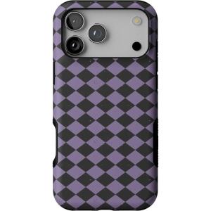 Casely iPhone 17 Pro Max Case | Harlequin Midnight Diamond | Black and Purple | Bold Protective Design | MagSafe Compatible Design