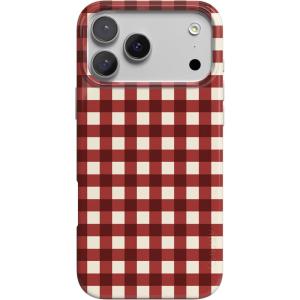 Casely iPhone 17 Pro Max Case | Powder Pups | Dog Sled | Compatible with MagSafe | Classic Ultra Thin Design(Checked Twice | Red Plaid)
