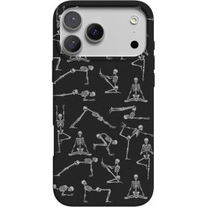Casely iPhone 17 Pro Max Case | Powder Pups | Dog Sled | Compatible with MagSafe | Classic Ultra Thin Design(Corpse Pose | Skeleton Yoga)