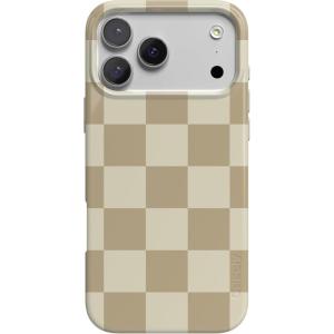 Casely iPhone 17 Pro Max Case | Powder Pups | Dog Sled | Compatible with MagSafe | Classic Ultra Thin Design(Fit Check | Neutral Checkerboard)