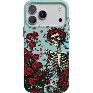 Casely iPhone 17 Pro Max Case | Powder Pups | Dog Sled | Compatible with MagSafe | Classic Ultra Thin Design(Forever Grateful | Grateful Dead Skeleton Floral)