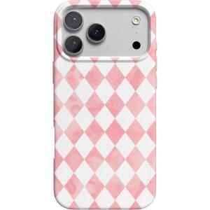 Casely iPhone 17 Pro Max Case | Powder Pups | Dog Sled | Compatible with MagSafe | Classic Ultra Thin Design(Queen of Diamonds | Pink Watercolor)
