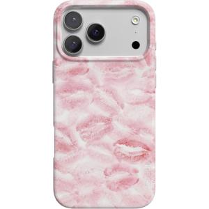 Casely iPhone 17 Pro Max Case | Powder Pups | Dog Sled | Compatible with MagSafe | Classic Ultra Thin Design(Sealed with a Kiss | Pink Lipstick)