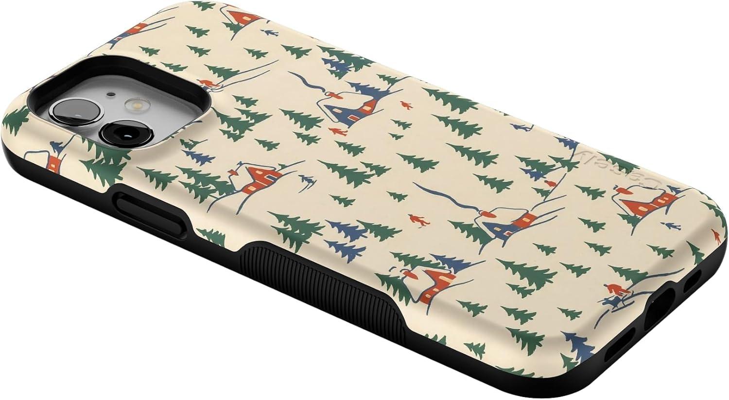 imageCasely iPhone 12 Mini Case Chalet All Day Winter Village Bold Protective Design MagSafe Compatible Design