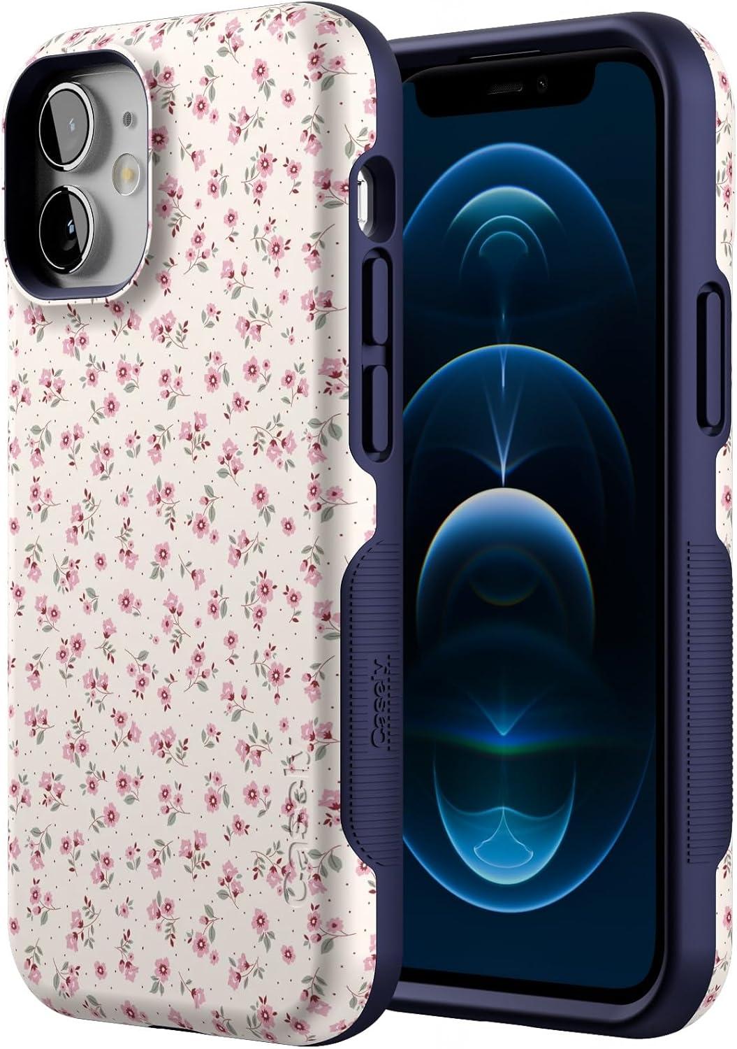 imageCasely iPhone 12 Mini Case  Dark Fantasy  Contrast Floral  Bold Protective Design  Compatible with MagSafeCottage Charm  Cottagecore