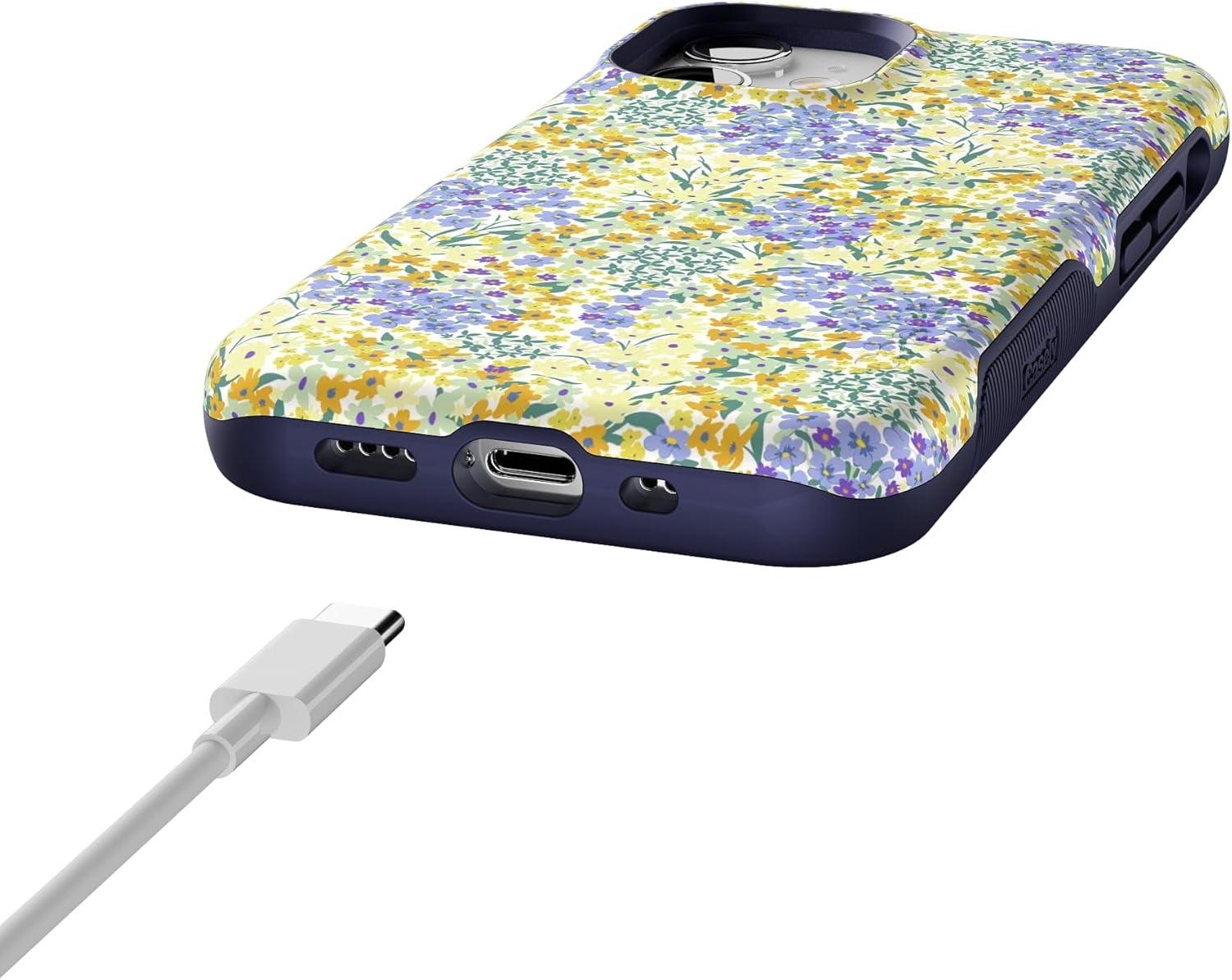 imageCasely iPhone 12 Mini Case  Dark Fantasy  Contrast Floral  Bold Protective Design  Compatible with MagSafeDream Garden  Cottagecore