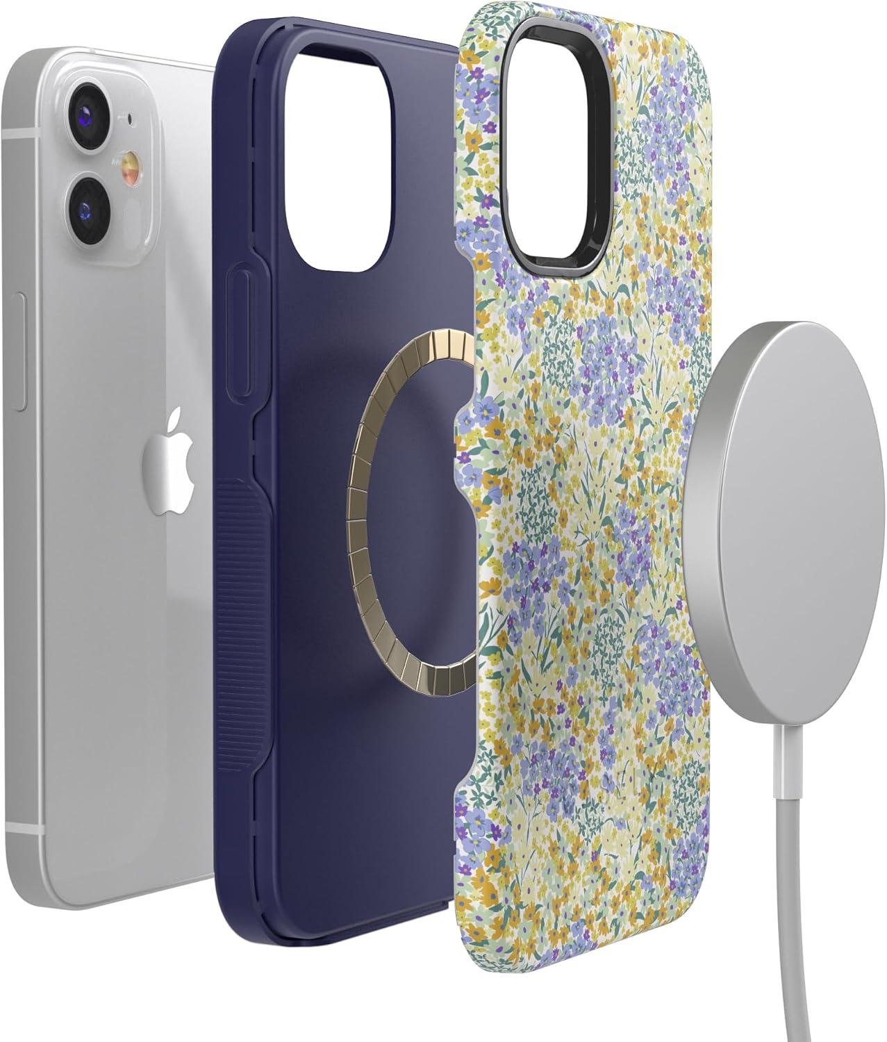 imageCasely iPhone 1212 Pro Case  Be Mine  Tiny Hearts  Bold Protective Design  Compatible with MagSafeDream Garden  Cottagecore