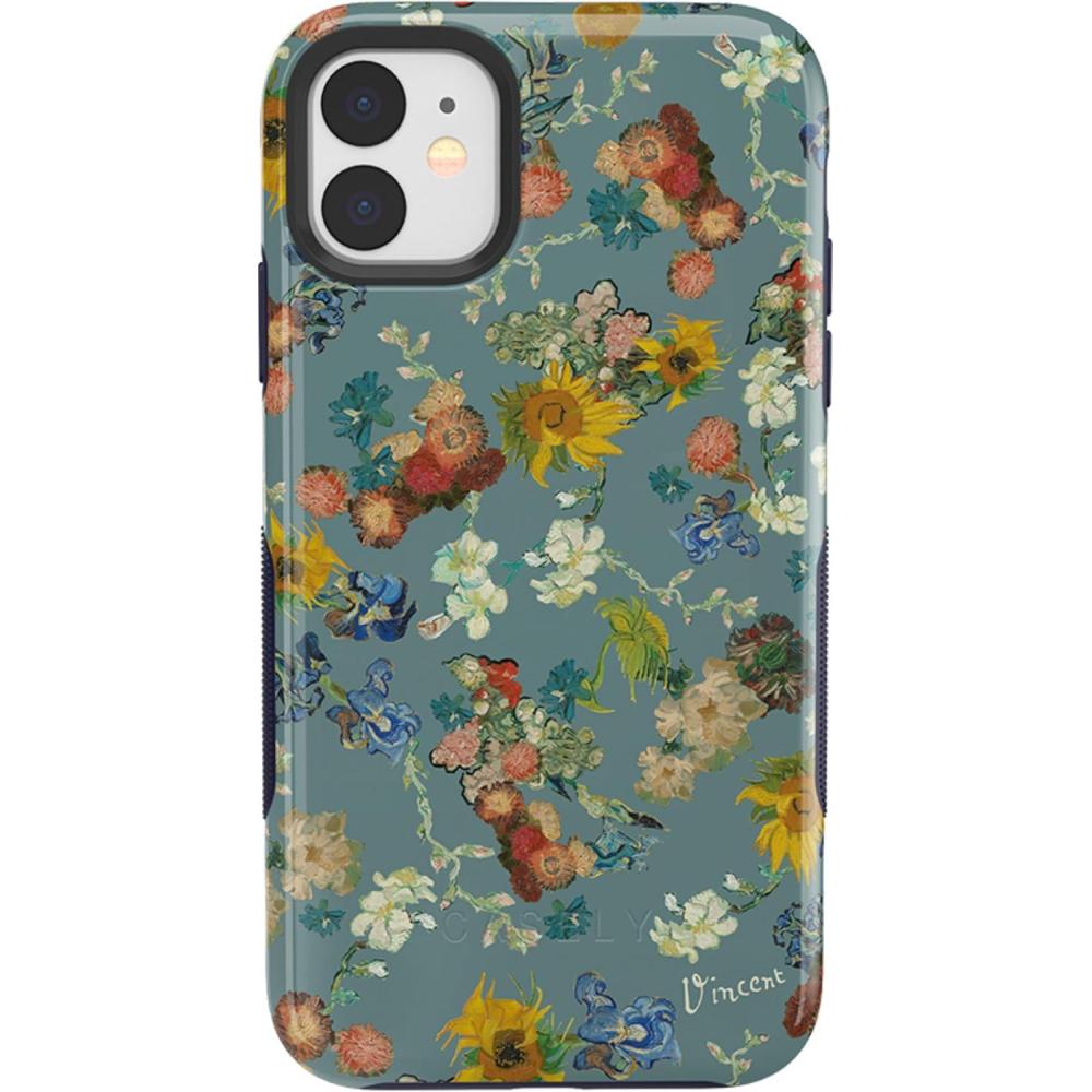 imageCasely iPhone 11 Case  Shell Shocked  Tortoise Print  Bold Protective DesignVan Gogh  Vincents Flowers