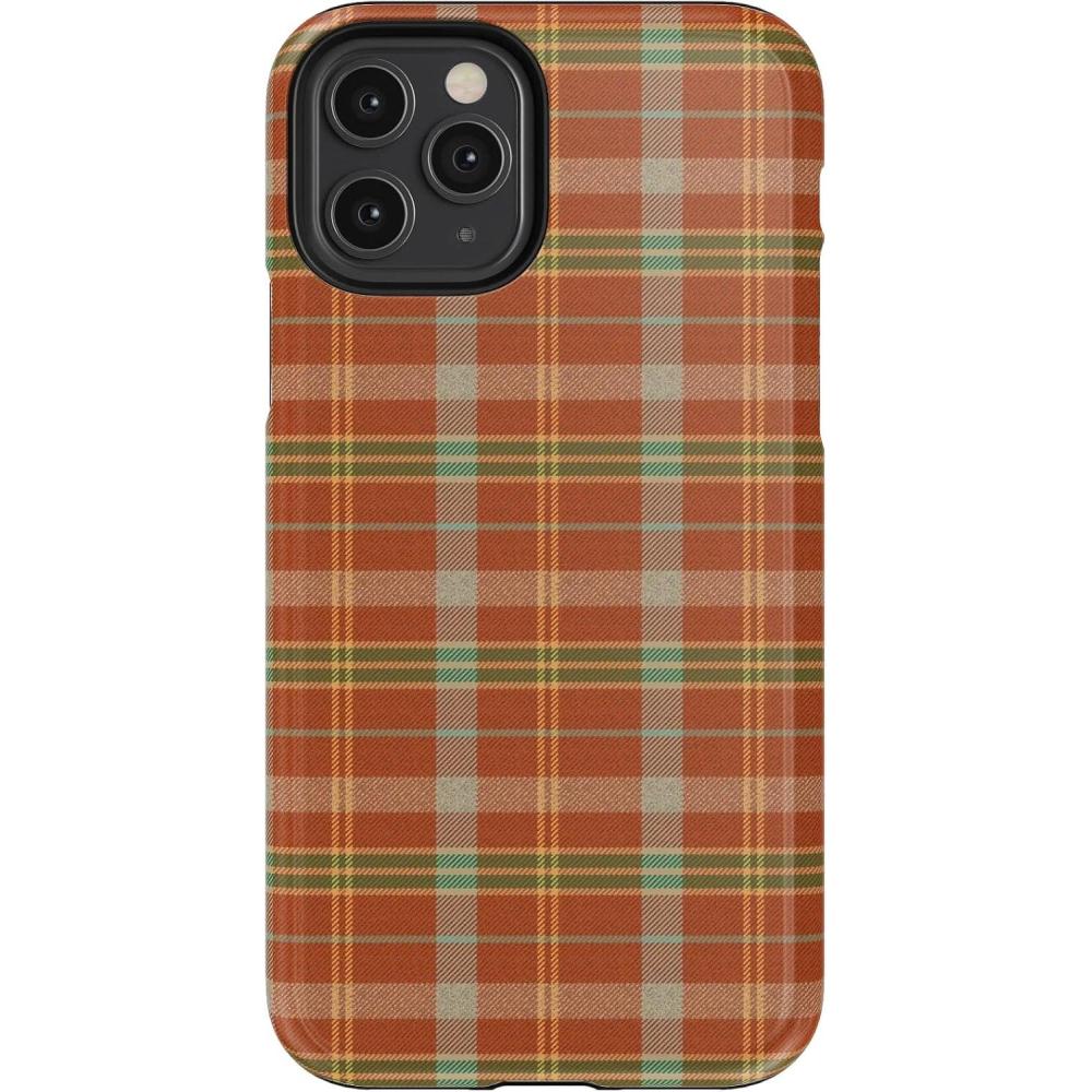 imageCasely iPhone 11 Pro Case Spiced Chai Fall Plaid Essential Slim DualLayer Protective Design