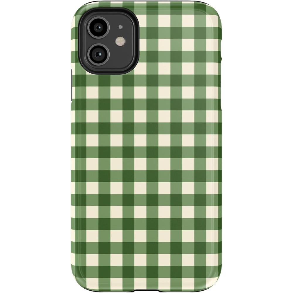 imageCasely iPhone 11 Pro Max Case  Built Too Sweet  Frosted Village  Essential Slim DualLayer Protective DesignChecked Twice  Green Plaid