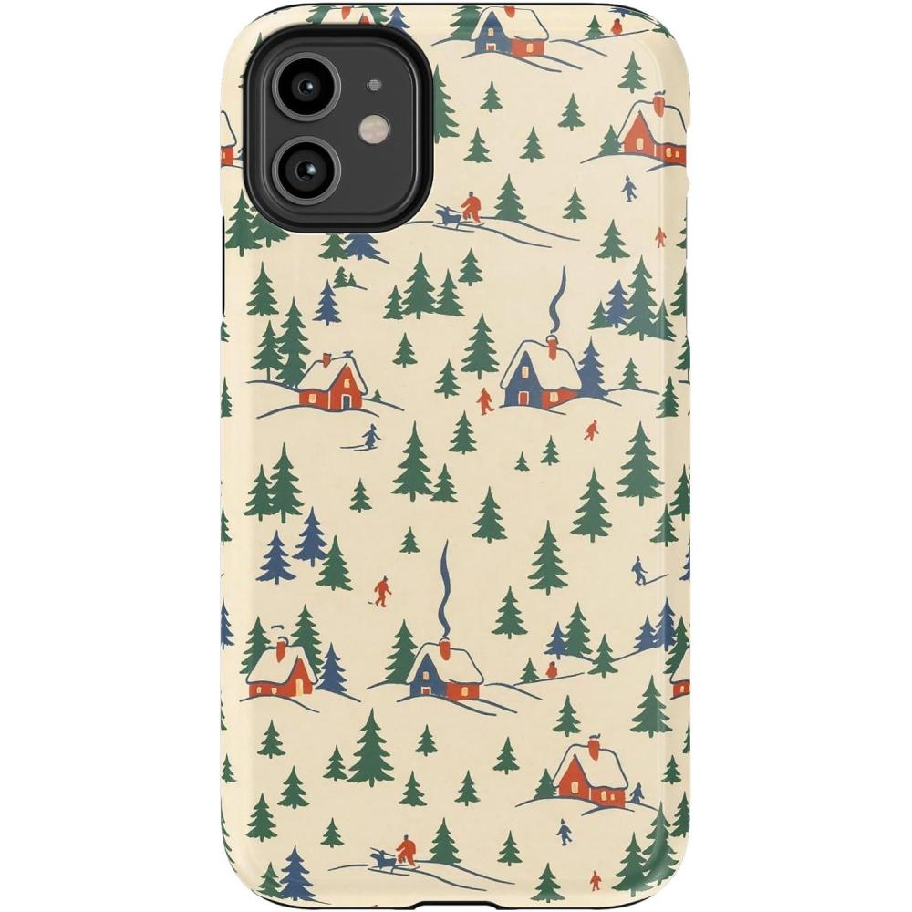 imageCasely iPhone 11 Pro Max Case  Gingerbread Lane  Holiday Sweets  Essential Slim DualLayer Protective DesignChalet All Day  Winter Village