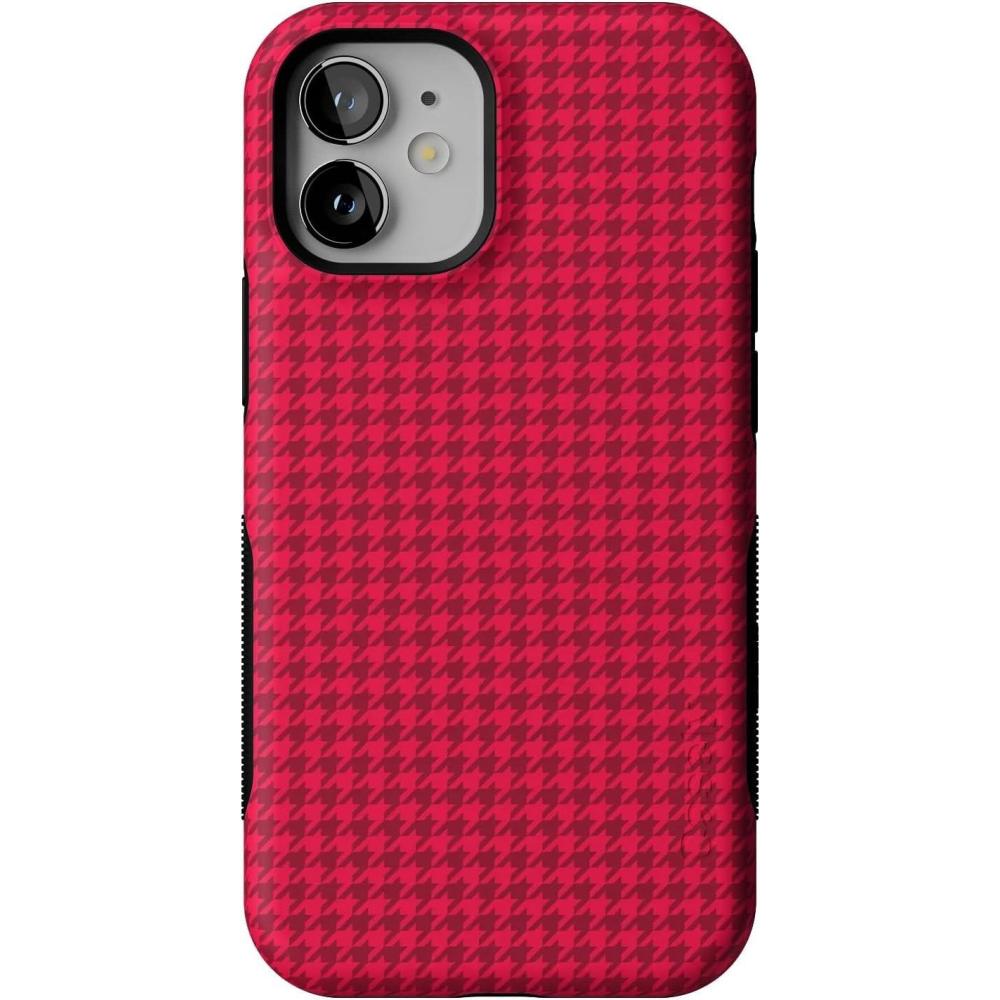 imageCasely iPhone 12 Mini Case  Best Dressed  Red Houndstooth  Compatible with MagSafe  Bold Protective Design