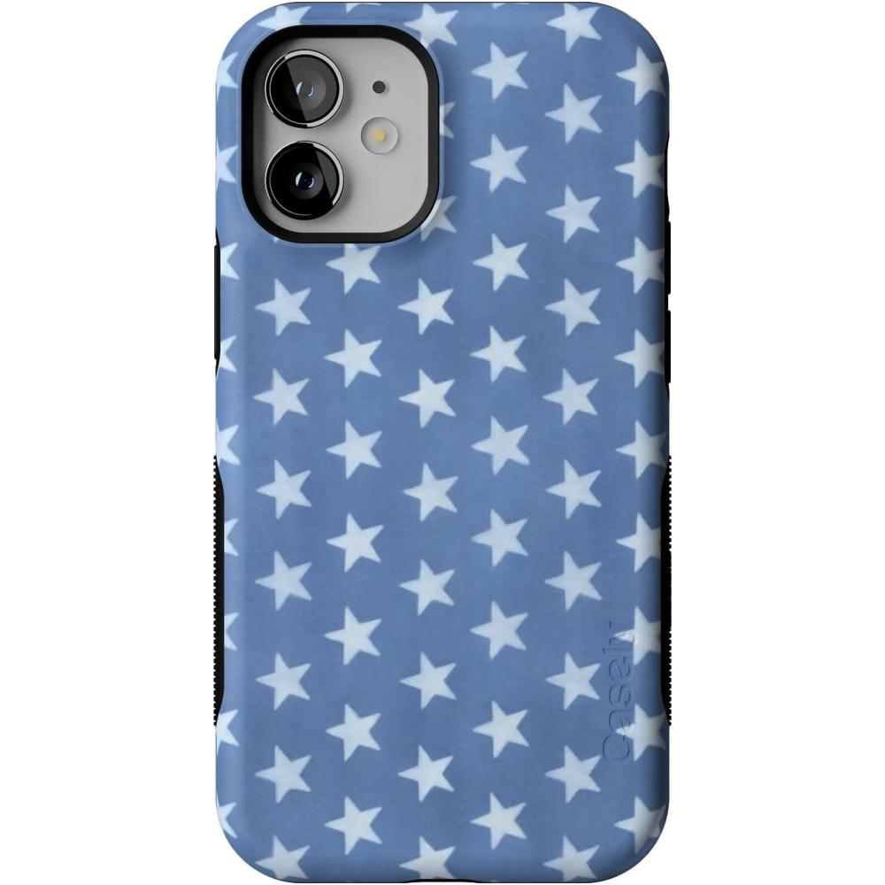 imageCasely iPhone 12 Mini Case  Dark Fantasy  Contrast Floral  Bold Protective Design  Compatible with MagSafeCoastal Blues  Denim Stars