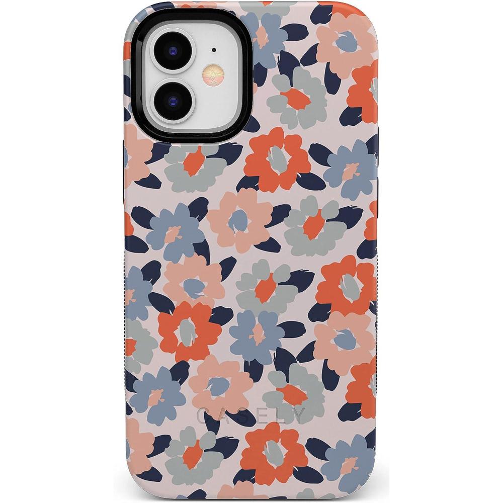 imageCasely iPhone 12 Mini Case  Dark Fantasy  Contrast Floral  Bold Protective Design  Compatible with MagSafeField of Flowers  Pastel Floral